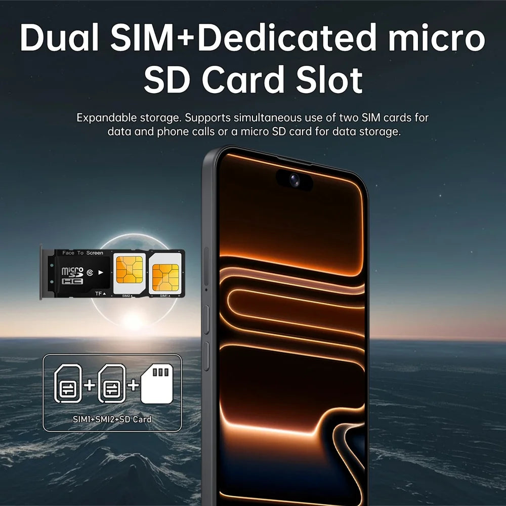 K-Touch New Ai iFone 17 Pro Maxi Smartphone Android 5G 7.3HD 22G+2TB Smart Mobile Phones 16+48MP Dual Sim 7800mAh Unlocked Cell Phone Global Version