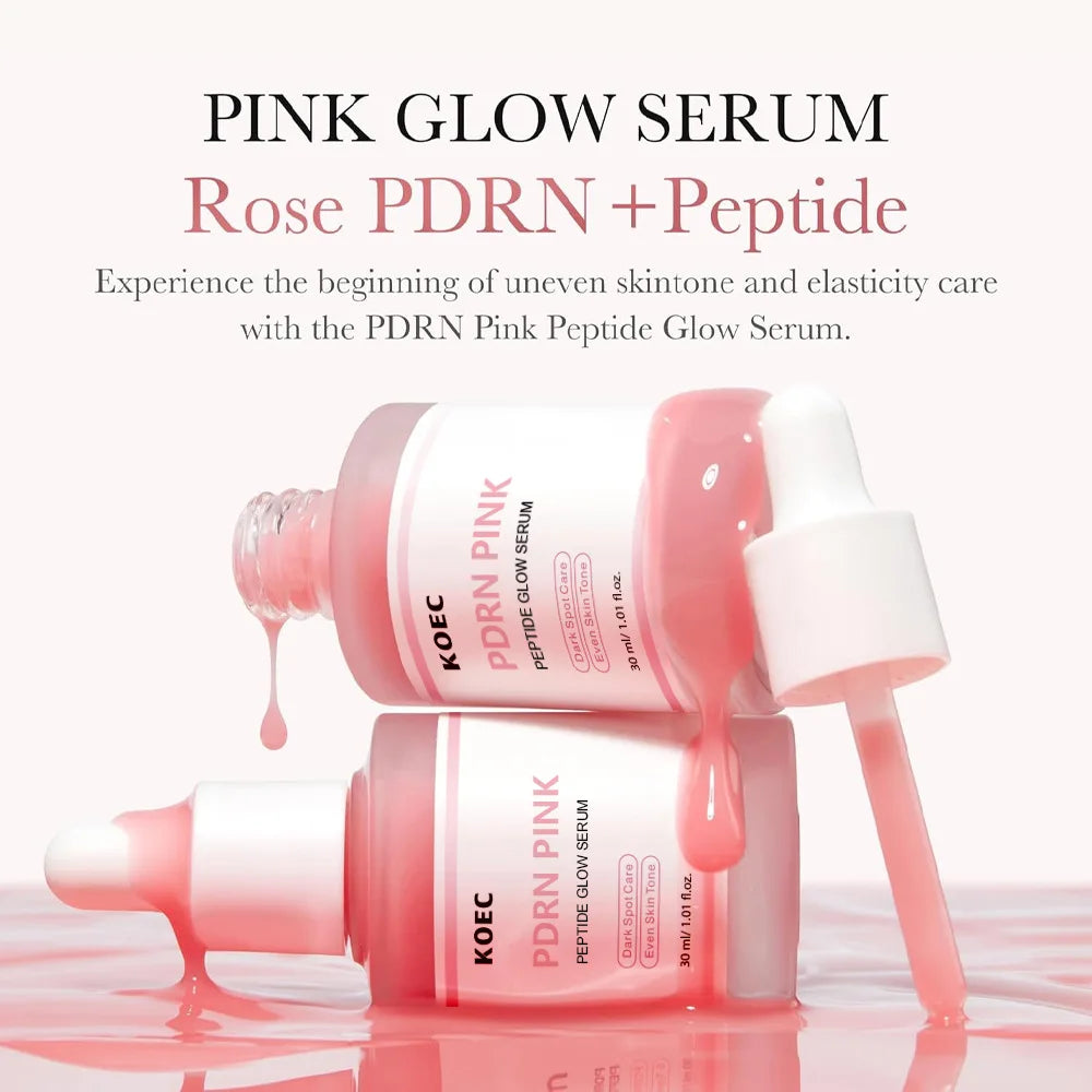 2pcs Rose Peptide Glow Serum Niacinamide, Hydrating & Moisturizing & Firming, Uneven Skin Tone
