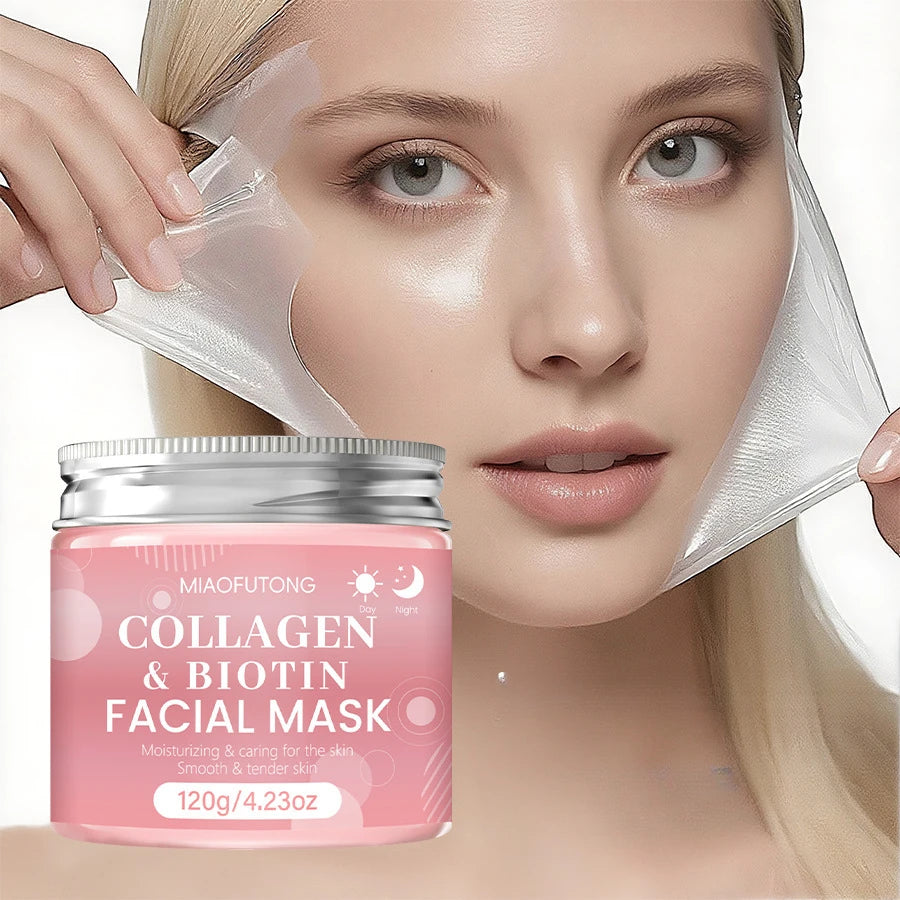 Collagen Biotin Sleeping Mask Night Cream Women Dry Skin Face Care