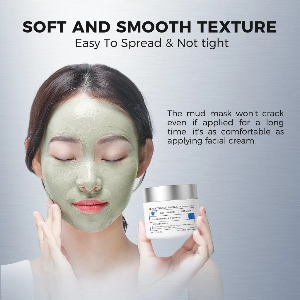 110g × 3 NING Clarifying Clay Mask – Triple-Action Deep Cleanser with Amino Acids, Oil Control & Gentle Pore Care