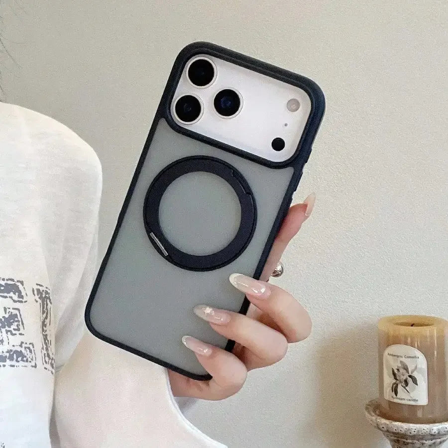 Compatible with iPhone 17 Pro Max,16,15,14,13 Phone Case, Skin-Friendly Feel, 360 °   Selectable Metal Holder, Fall Protection.