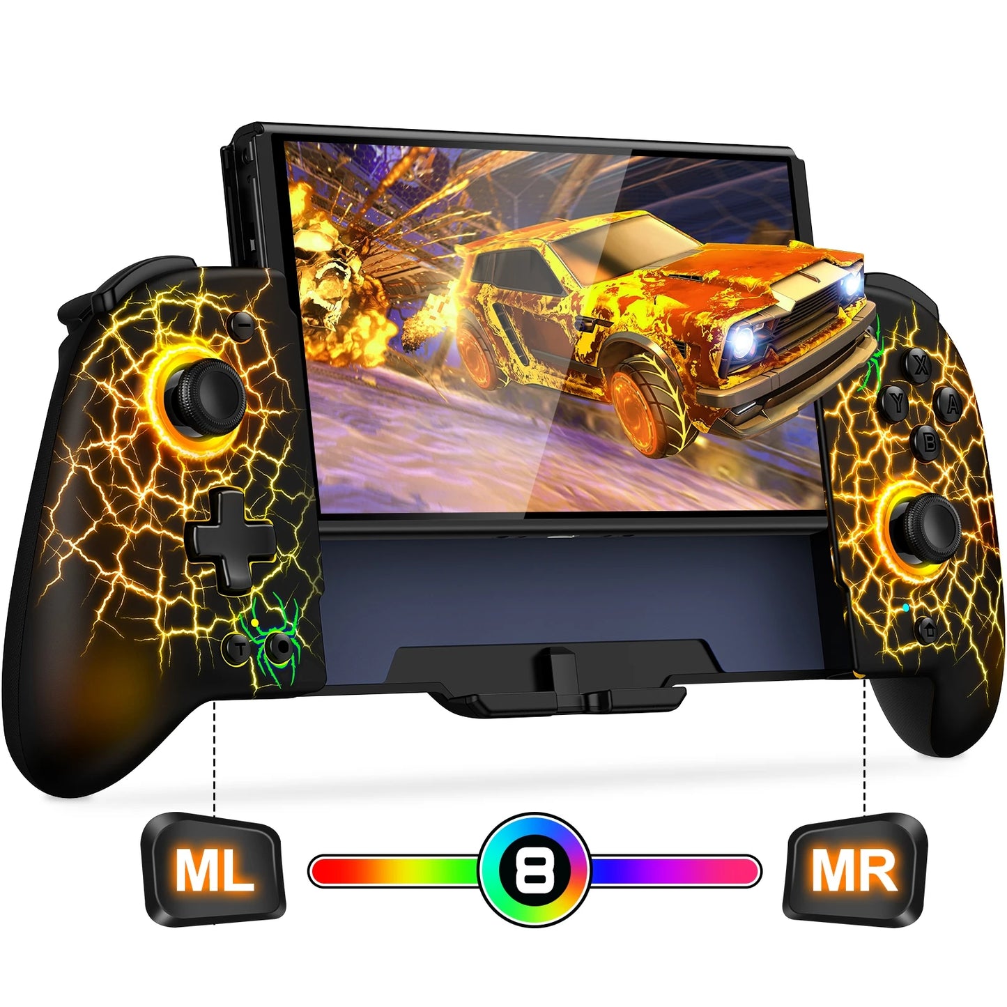 BEBONCOOL JC200 Switch Controller For Nintendo Switch/Switch OLED Joystick Gamepad Built-in 6-Axis Gyro Design Handheld Grip
