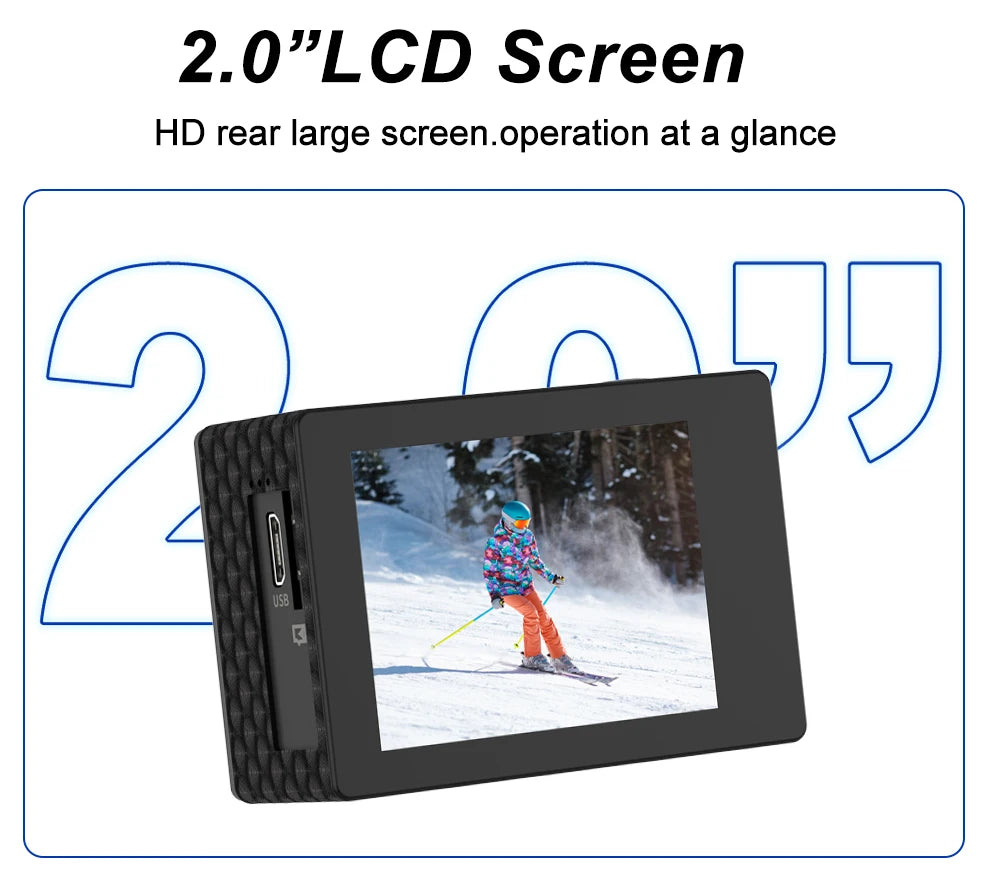 Ourlife 4K Action Camera Ultra HD 16MP WiFi 2.0 inch Screen 170D DVR Webcam Underwater 30M Helmet Video Recording Sport Camera